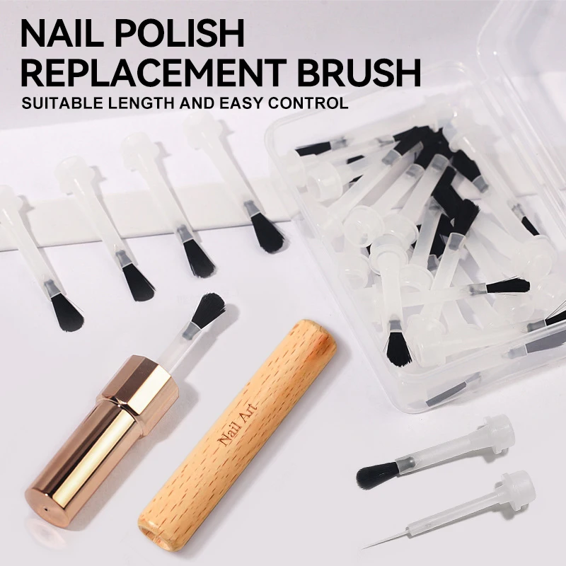 Nails Polish Brush Disposable Replacement Nail Polish Bottle Nail Art Brushes Liquid Manicure Applicators Brush Tools