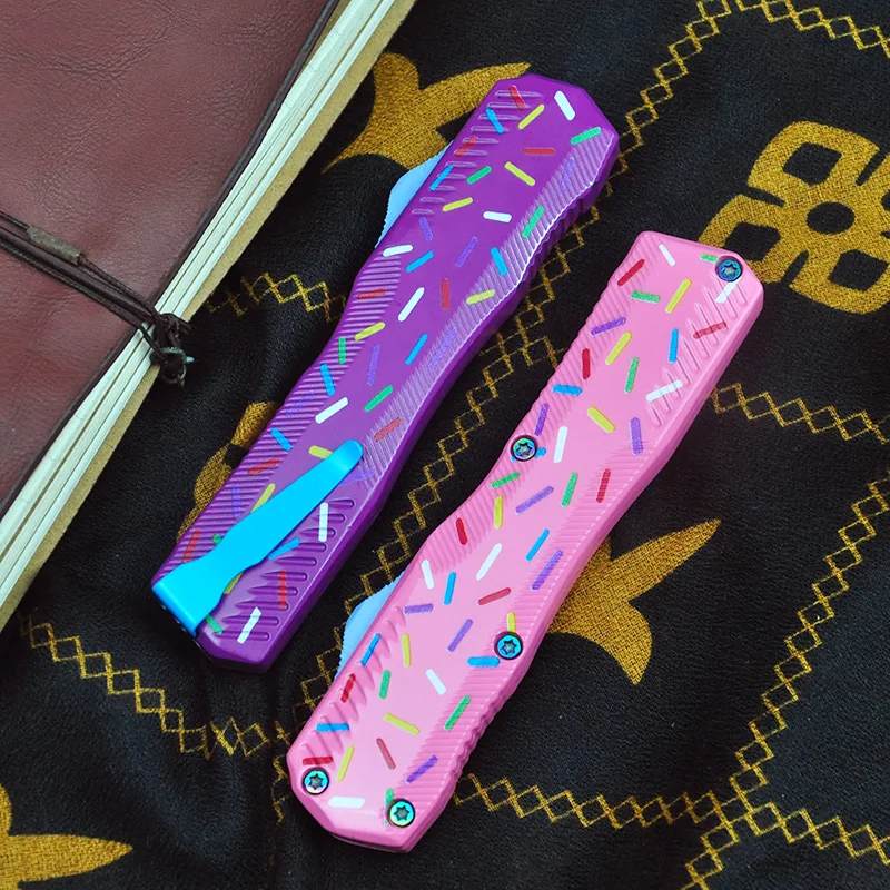 

Dessert Warrior Diskin Livewire K9000 OTFKnife D2 Blade Outdoor Camping Zinc Aaluminum Alloy Handle EDC Pocket Knives Tools