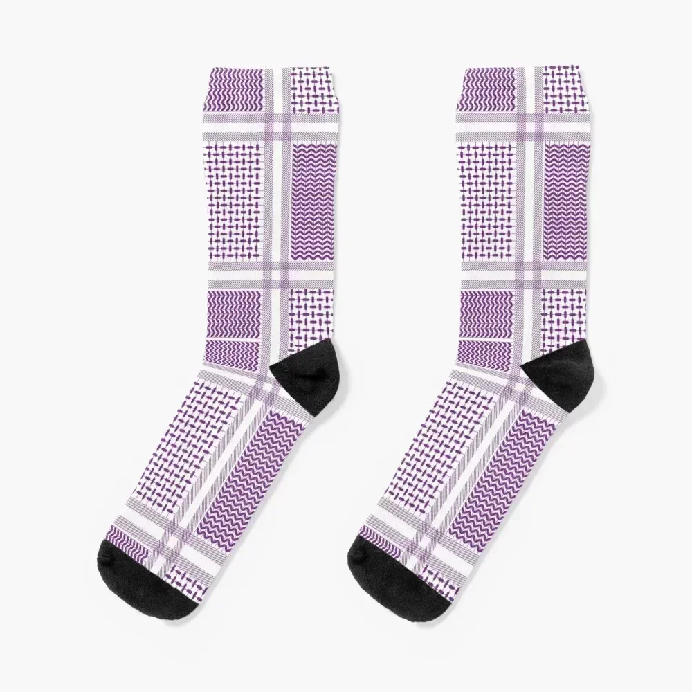 

Work purple square pattern Socks Heating sock Children's Socks Men's Women's