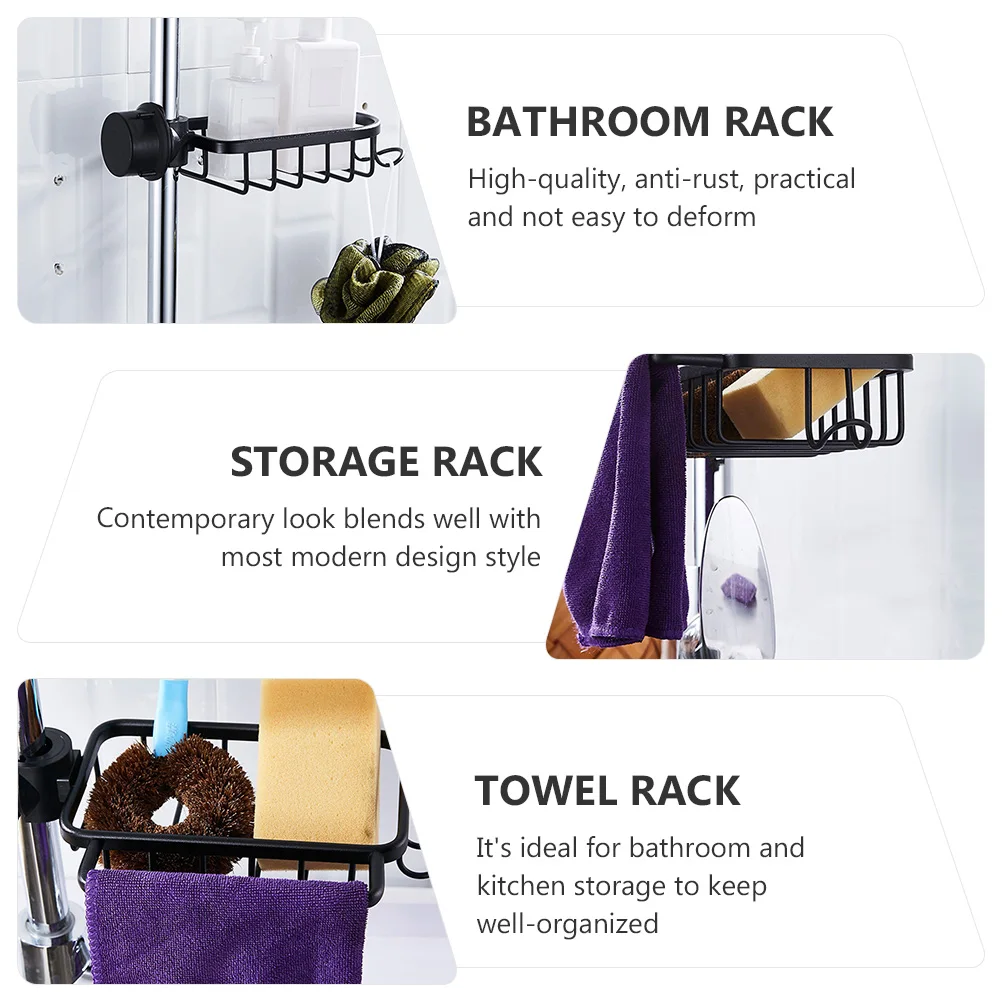 

1pc Dishcloth Storage Kitchen Bathroom Shelf Towel Holder Draining Rack Sink Shower Table Rack Anti-Rust Modern Design