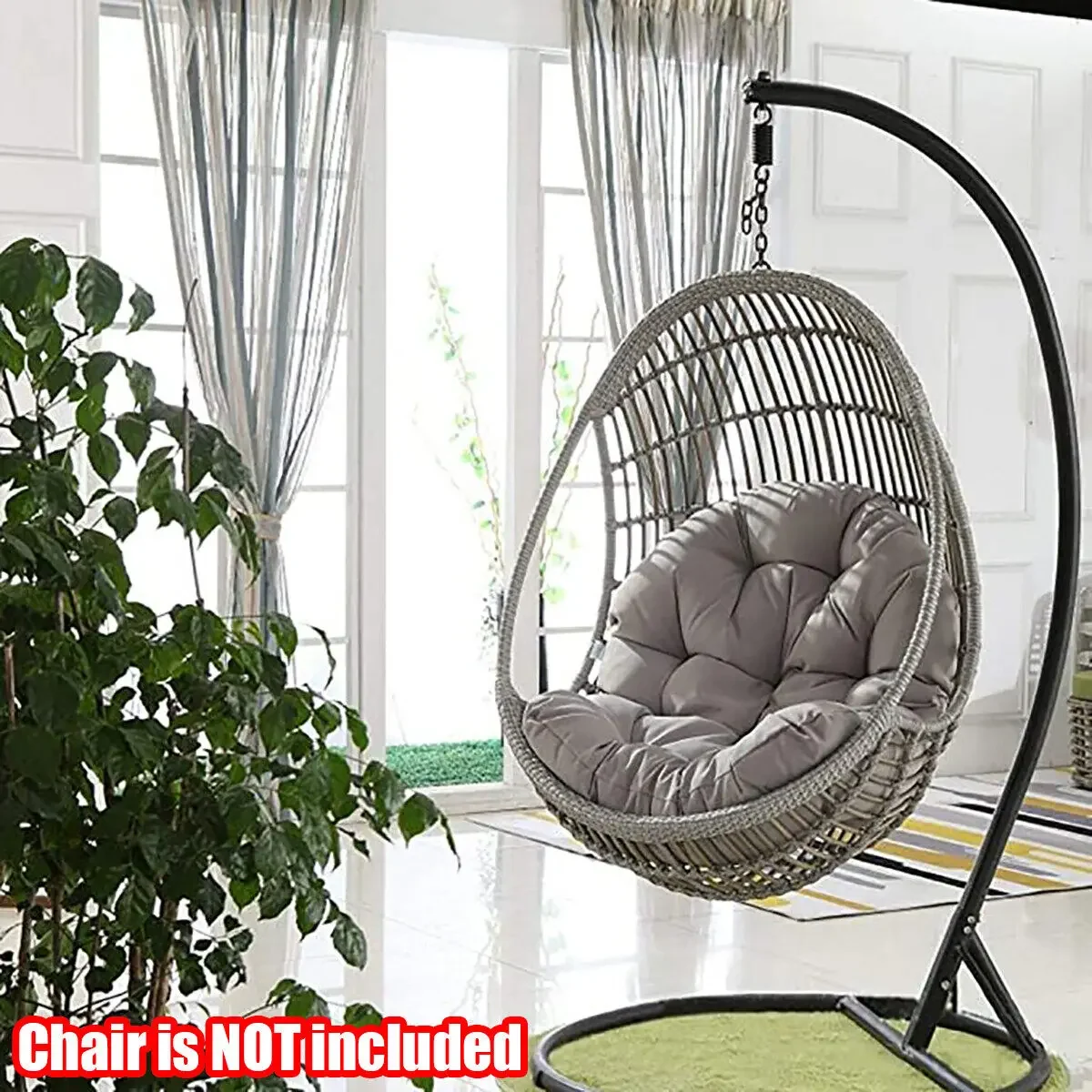 【Cushion Only】Round Hanging Egg Hammock Chair, Swing Seat Cushion, Thick Nest, Back for Indoor and Outdoor Patio