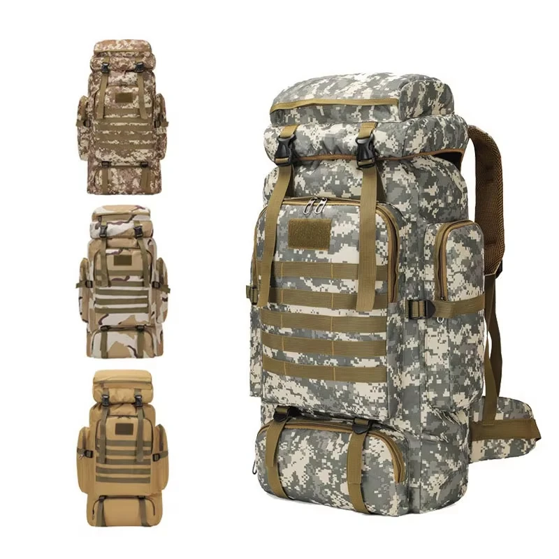 

2025 New 80L Capacity Waterproof Mountaineering Bag Climb Tactical Backpacks Large Backpack Outdoors Hiking Camping Travel Bags
