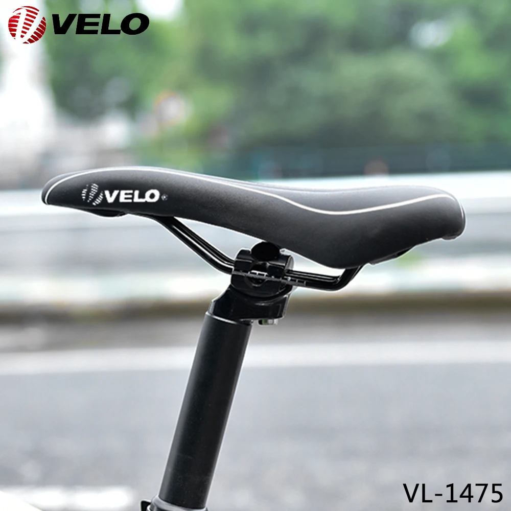 VELO VL-1475 Bicycle Saddle PU Leather Breathable Hollow Bike Seat Polyurethane Shockproof MTB Road Bike Cushion Cycling Parts