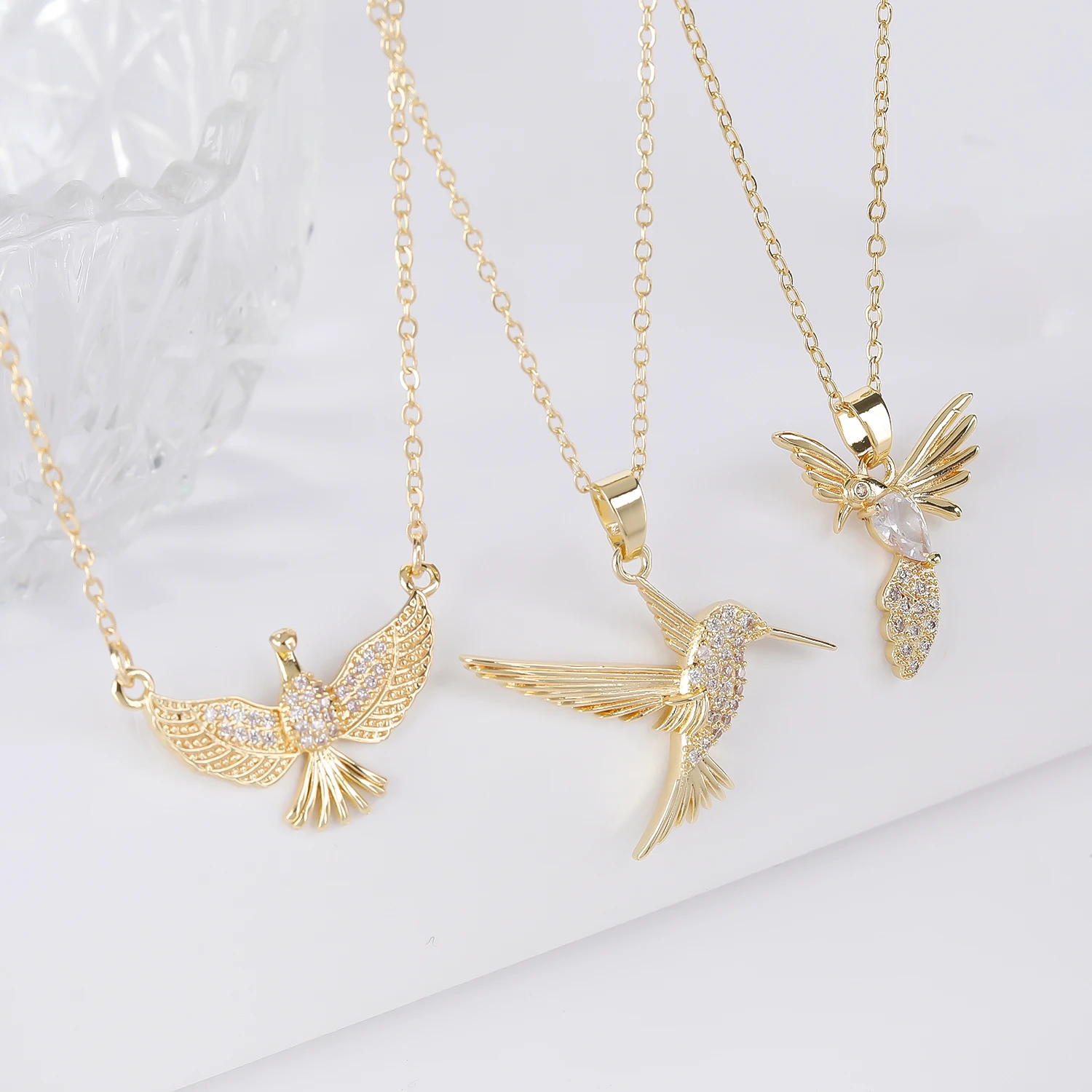 11 Models Swallow Hummingbird Necklaces for Women Fashion Jewelry Gold Color Chain Birds Animal Pendant Collares Joyeria Mujer