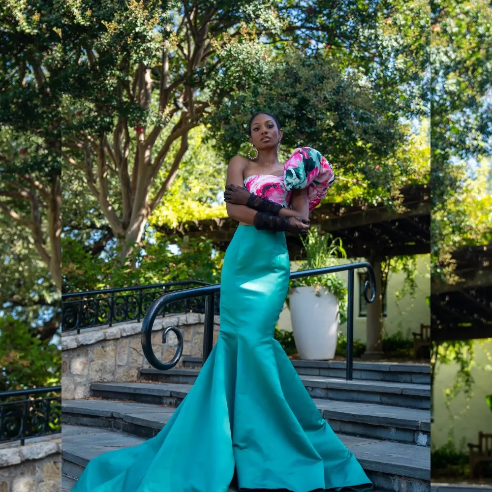 Women's Satin Mermaid Maxi Skirt High Waist Bodycon Long Skirt, Sexy Flowy Fish Tail Skirt, Solid Teal Color Night Out Party