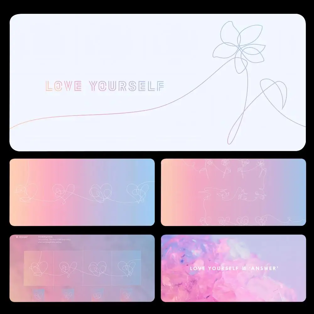 HD-Pink L-Love yourself Flower kpop Mousepad With Pad gaming accessories Prime Gaming XXL Keyboard Pad Stitch Padding Mat