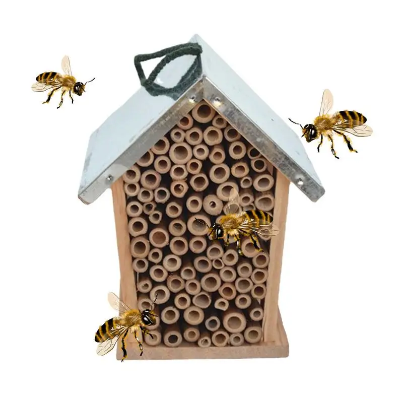 

Pollinator House Wooden Ladybug Hotel Decorative Nesting Box For Ladybugs Lacewings Outdoor Garden Backyard Balcony Farm Decor