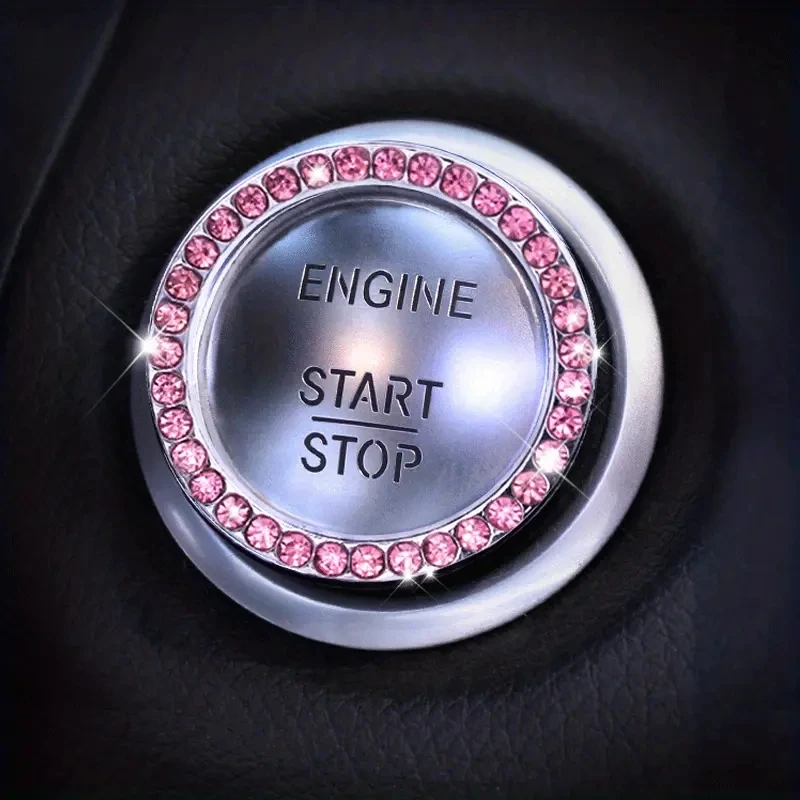 Das Auto startet den Zündungsring mit Strass- und Diamantverzierung mit einem Knopfdruck. – Detail 8