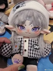 Cotton doll with no attributes, cool and handsome guy, gray rabbit hair 20cm, skeleton in stock