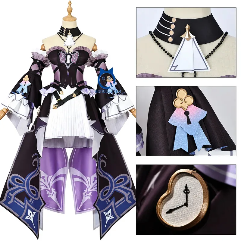 Juego Honkai: disfraz de Star Rail Herta, ropa de Anime, bonito vestido, sombrero, peluca, conjunto completo, juego de rol, traje de fiesta de Halloween, Comic Con