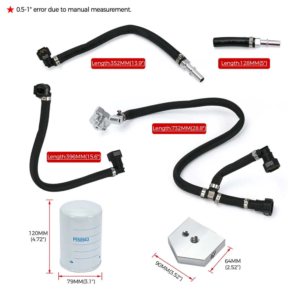 Disaster Prevention Bypass Kit For 2011-2023 Ford 6.7L Powerstroke CP4 Diesel Engine Disaster Prevention Fuel Filter & Pipes Kit