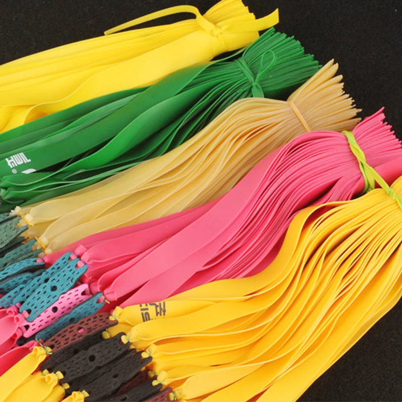 50PCS Thickness 0.5~0.80 Hunting Replacement Accessory Flat Elastic Band for Slingshot Natural Rubber Catapult Latex Tape