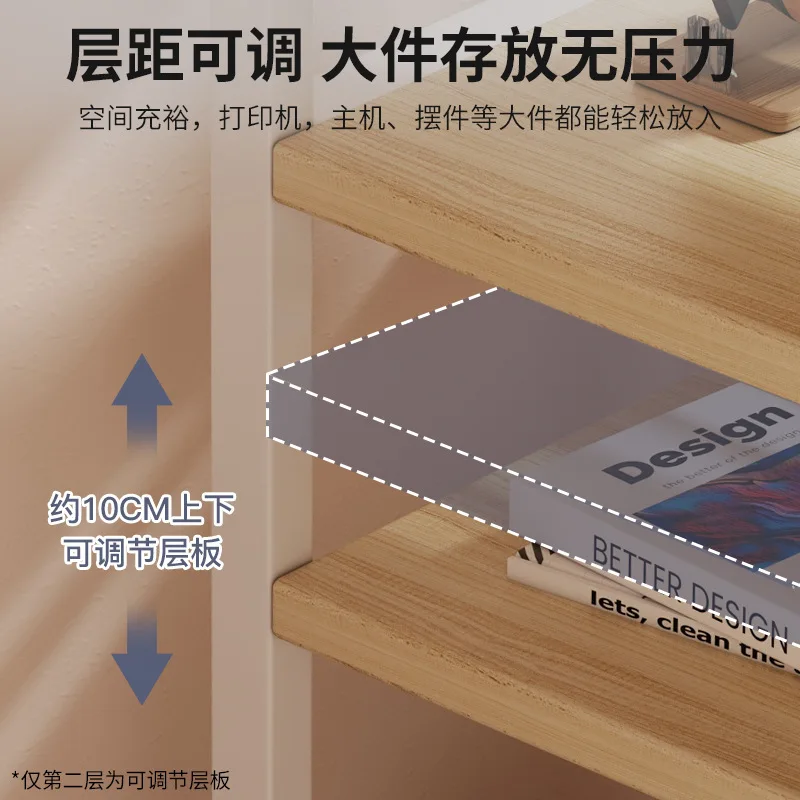 Computer desk shelf Floor-to-ceiling multi-layer wrought iron trolley storage rack Mobile office filing cabinet