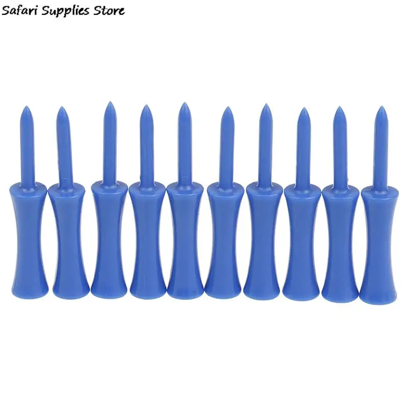 50Pcs/lot Plastic Golf Tees 68mm Durable Rubber Cushion Top Golf Tee Blue Color