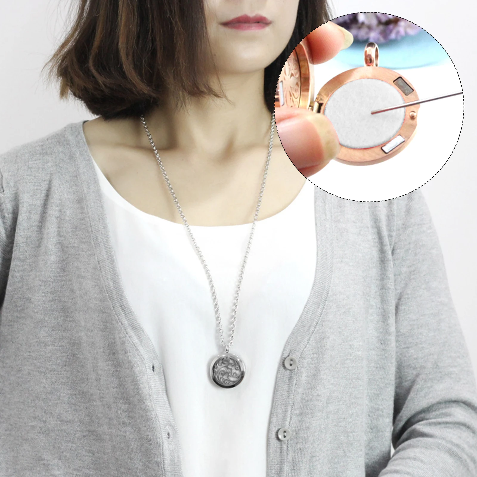 

200pcs Essential Oil Aromatherapy Refill Round Replaceable Cotton Pads For Necklace Diffuser Accessories Compact Aroma Pads