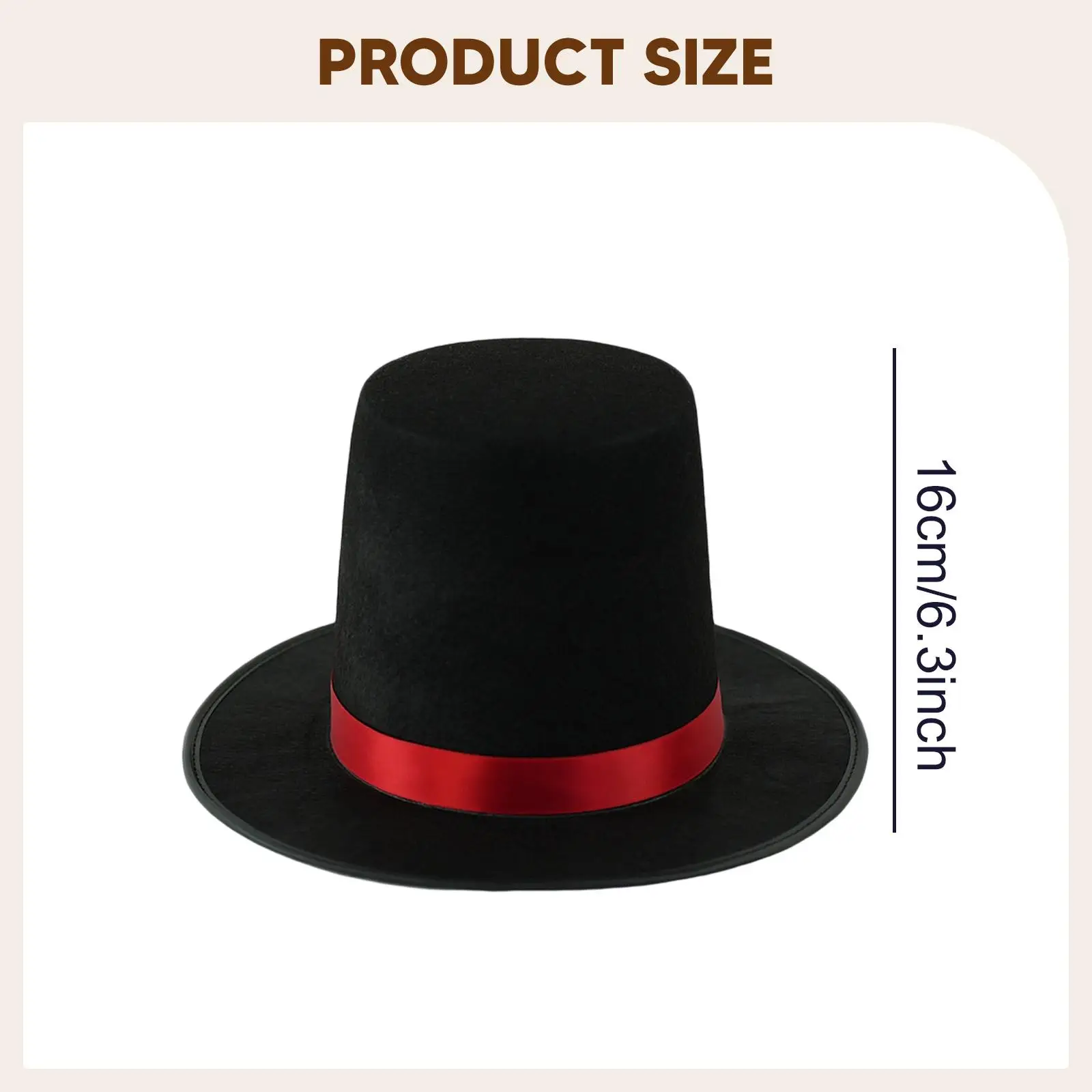 Kapelusz z płaskim wierzchem, ceremonialny, elegancki, kapelusz magika, akcesorium do kostiumu butlera dla mężczyzn i kobiet, na cosplay, karnawał, do klubu nocnego.