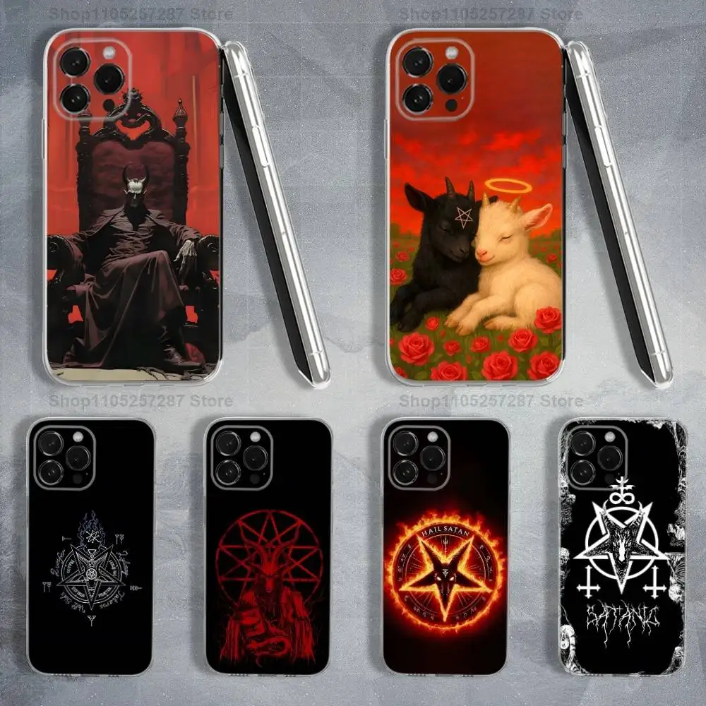 

Hell Art Satanic Pentagram For iPhone Max,14,SE,12,15,Pro,17,Plus,11,XS,Mini,16,X,13,XR,Transparent Soft Cover Case