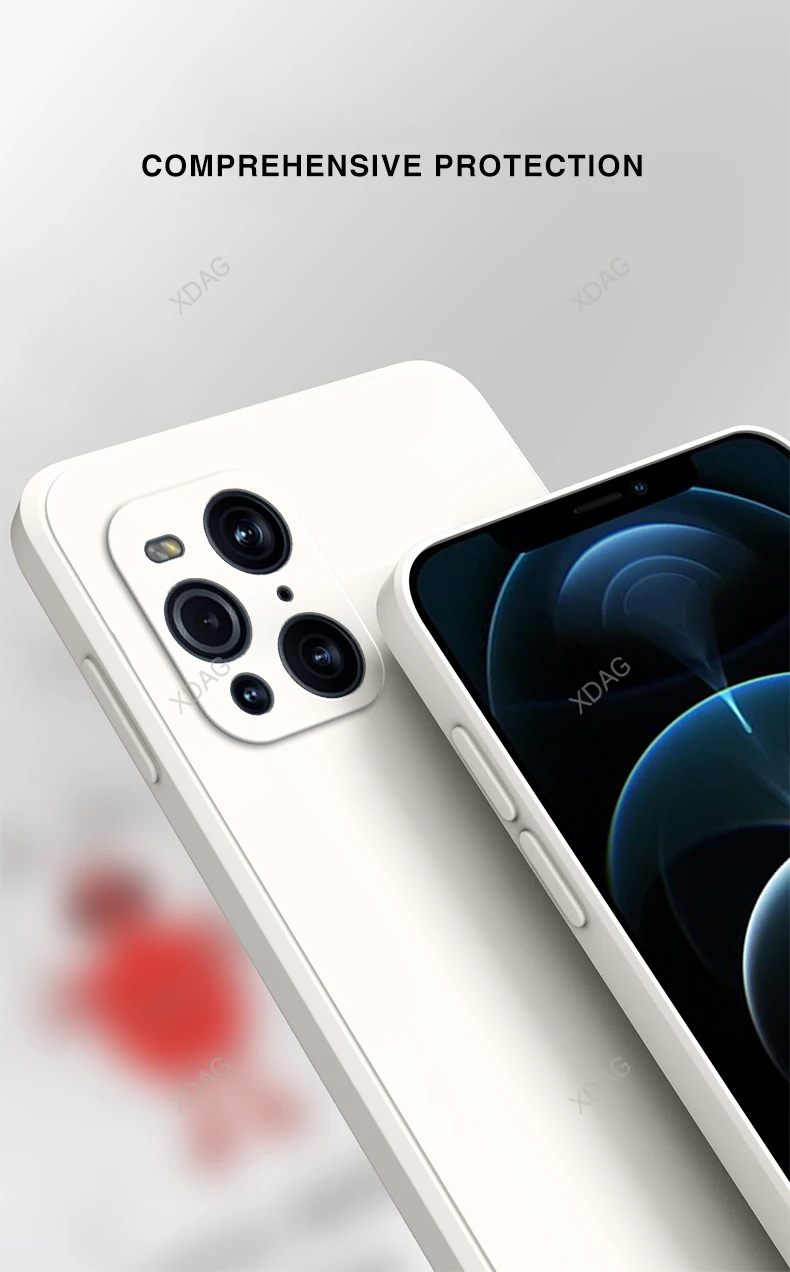 BRAND SET Custodia per Oppo Find X3 PRO/Find X3 Marmo Progettato Cover Posteriore in Vetro Temperato Protezione Antiurto in Silicone TPU Case per Oppo Find X3 PRO/Find X3-Bianco