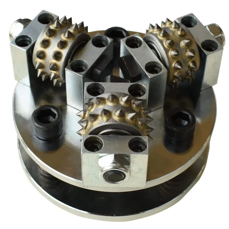 5Inch 125mm Double Layer 3 Rollers Rotary Bush Hammer Plate Diamond Abrasive Tool for Grinding Concrete and Stone Granite