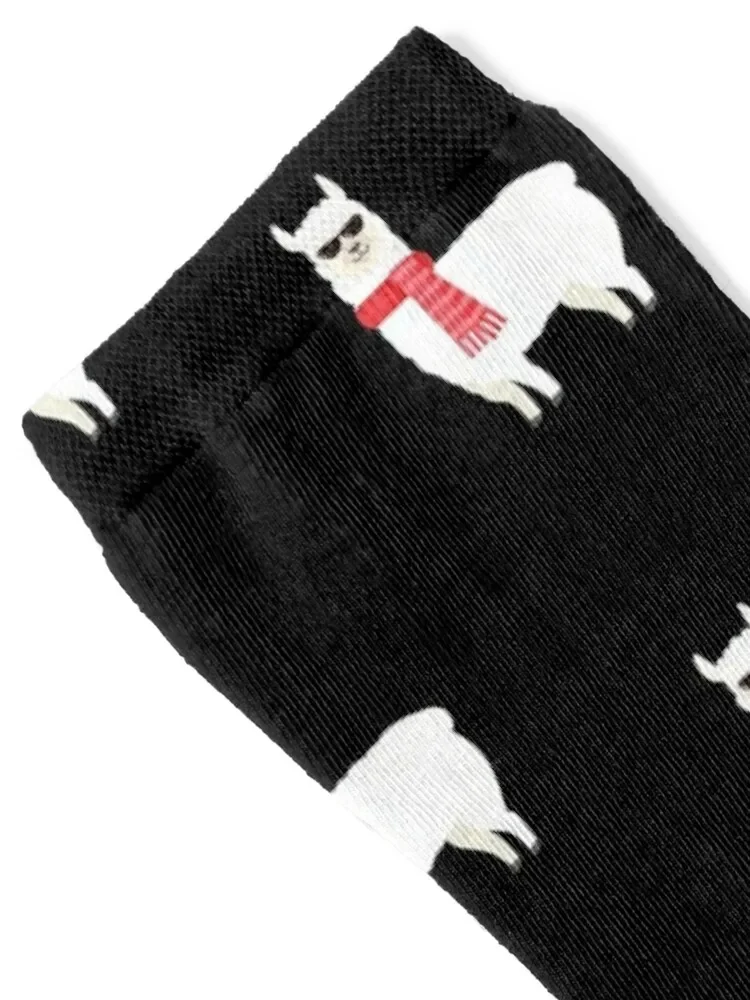 Cute & Adorable Llama With Cool Sunglasses Tile Pattern Socks gym Lots luxe aesthetic Socks For Men Women's