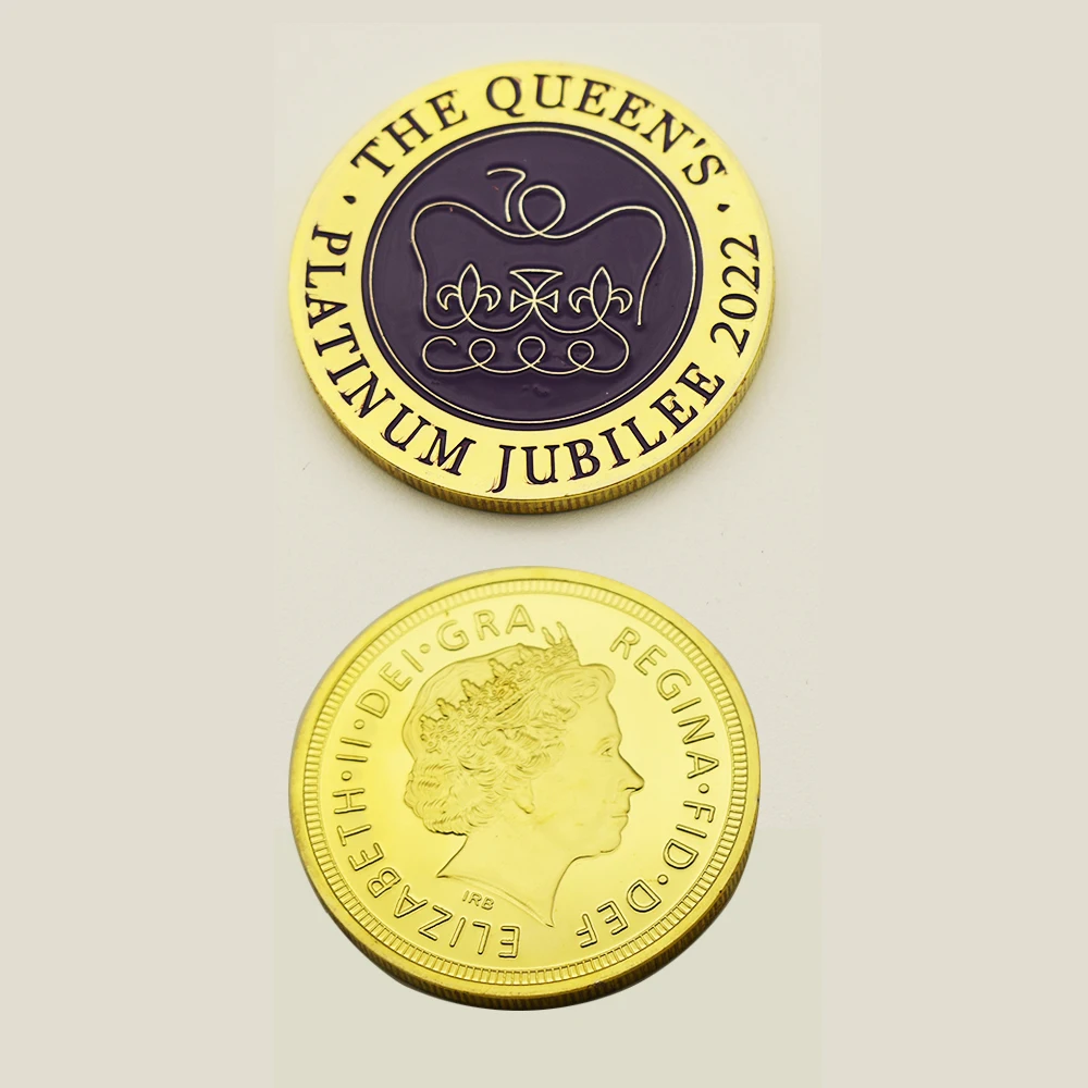 Platinum Jubilee Commemorative Coin Her Majesty The Queen Silver Plated Metal Coin Queen Elizabeth II Badge Collectible Gift