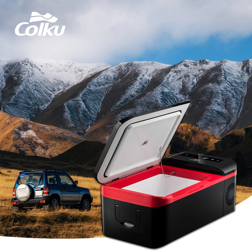 

High quality mini portable outdoor camping 15 liters refrigerated and insulated mobile car refrigerator