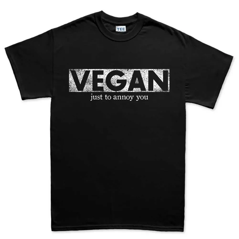 Mens Vegan To Annoy You Funny Joke Sarcastic T Shirt Top