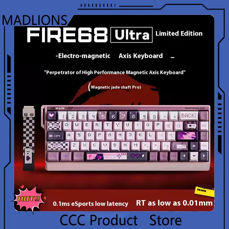 2025 MADLIONS Fire68 Ultra Limited Edition All Aluminum Cnc Magnetic Jade Pro Esports Magnetic Axis Keyboard Office Game Gifts