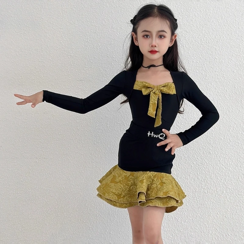 New Latin Dance Practice Dress for Women and Children's Grading Exam Children's Dance Dress Cha Cha Rumba  suit