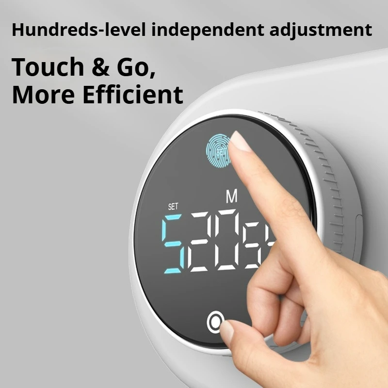 4th Gen Rotary Digital Timer, 999 Minutes Rechargeable Countdown Timer, Magnetic Attachment with Built-in Stand, Digital Display