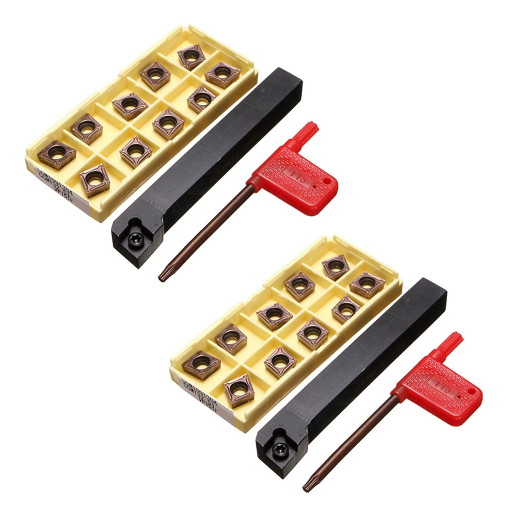 

【Hot-Selling!】2X SCLCR1212H09 Holder Lathe Tool Cutter With 20Pcs CCMT09T304-PM Blades Insert CNC 100Mm