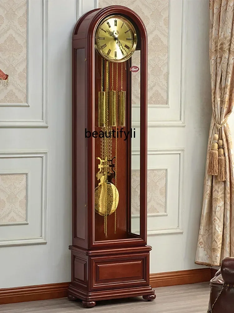 

xxAmerican Chinese Retro Pendulum Clock European Living Room Clock Vertical Mechanical Floor Clock