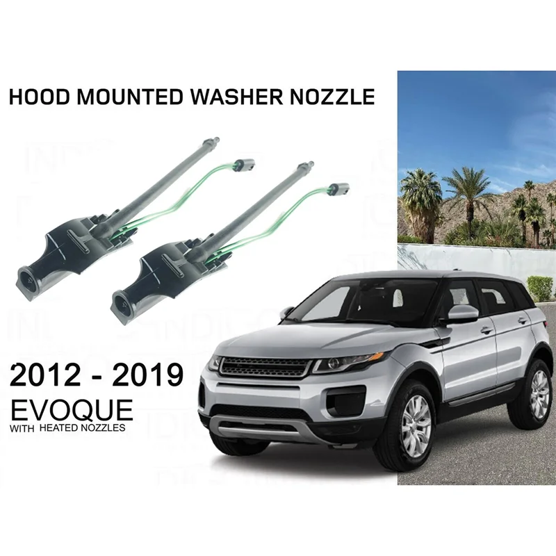 1 pasang untuk Land Rover Range Rover Evoque L538 2012-2019 depan pencuci kaca depan Nozzle penyemprot Jet dengan pemanas