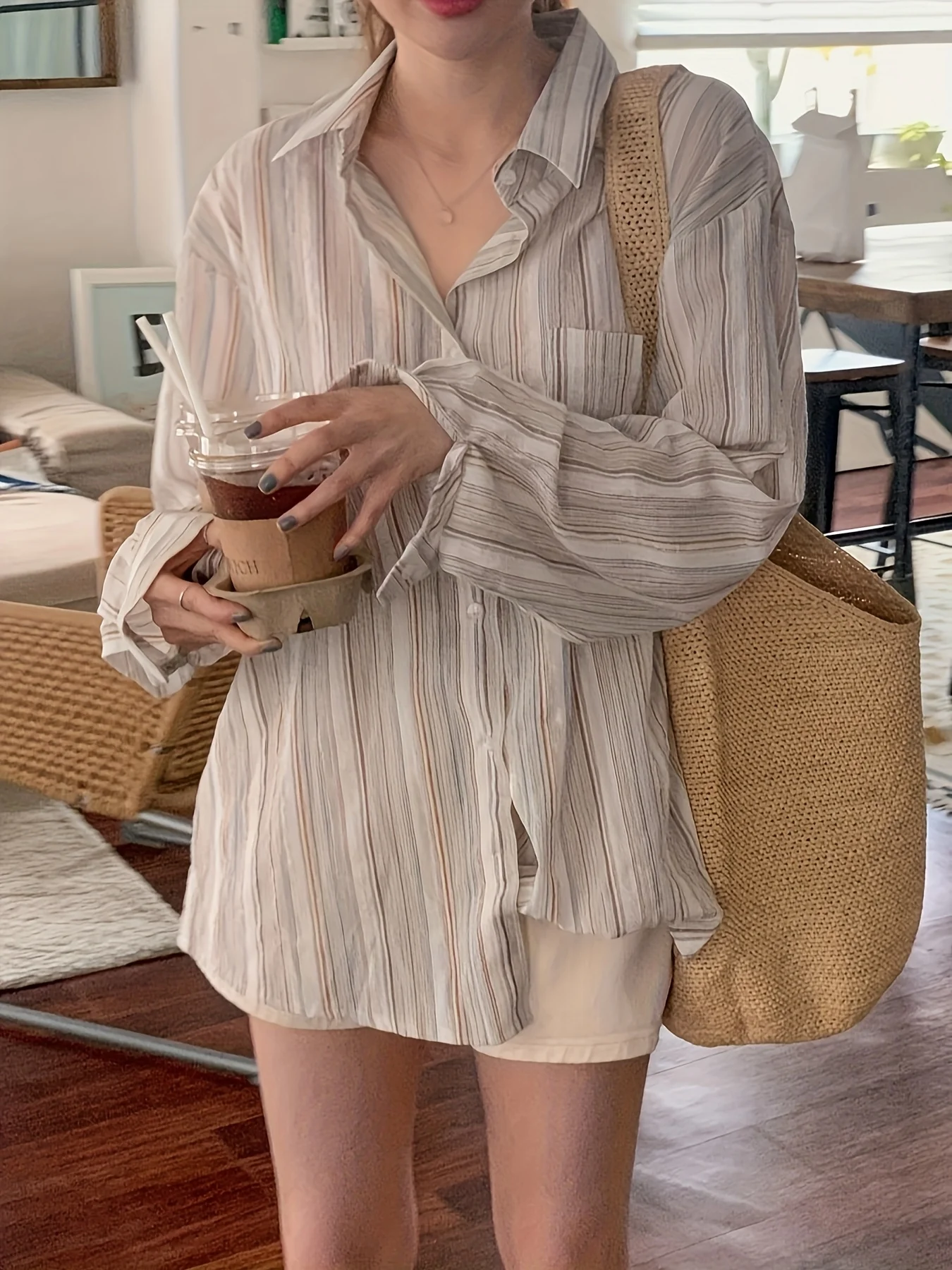 

Women's Casual Commuter Shirt Bohemian Geometric Print Long Sleeve Shirt