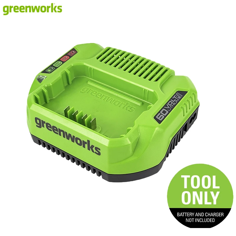 Greenworks 60V 2A Lithium Battery Charger EU Plug LED Indicator Air Cooling Vent Fast Battery Charger Tool Only