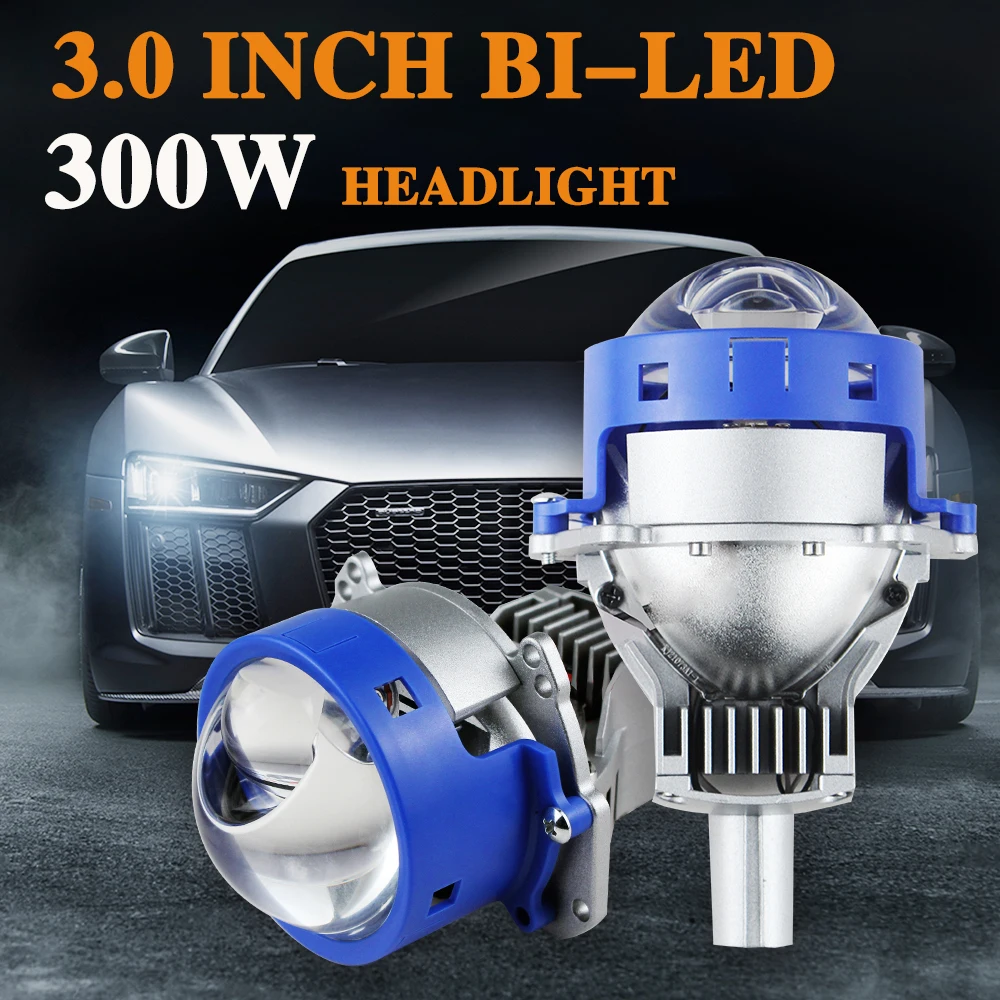 

3.0 Inch Led Laser Projector Lens Headlight H4 H7 9005 Bulbs 300W 12V Non-destructive Installation Projector Lens Car Headlamp