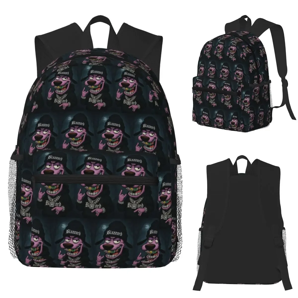 

Cowardly Dog Courage Cartoon Student Backpack School Bag Hiking Travel Daypack for Men Women Fashion Bookbag Shoulder Bags