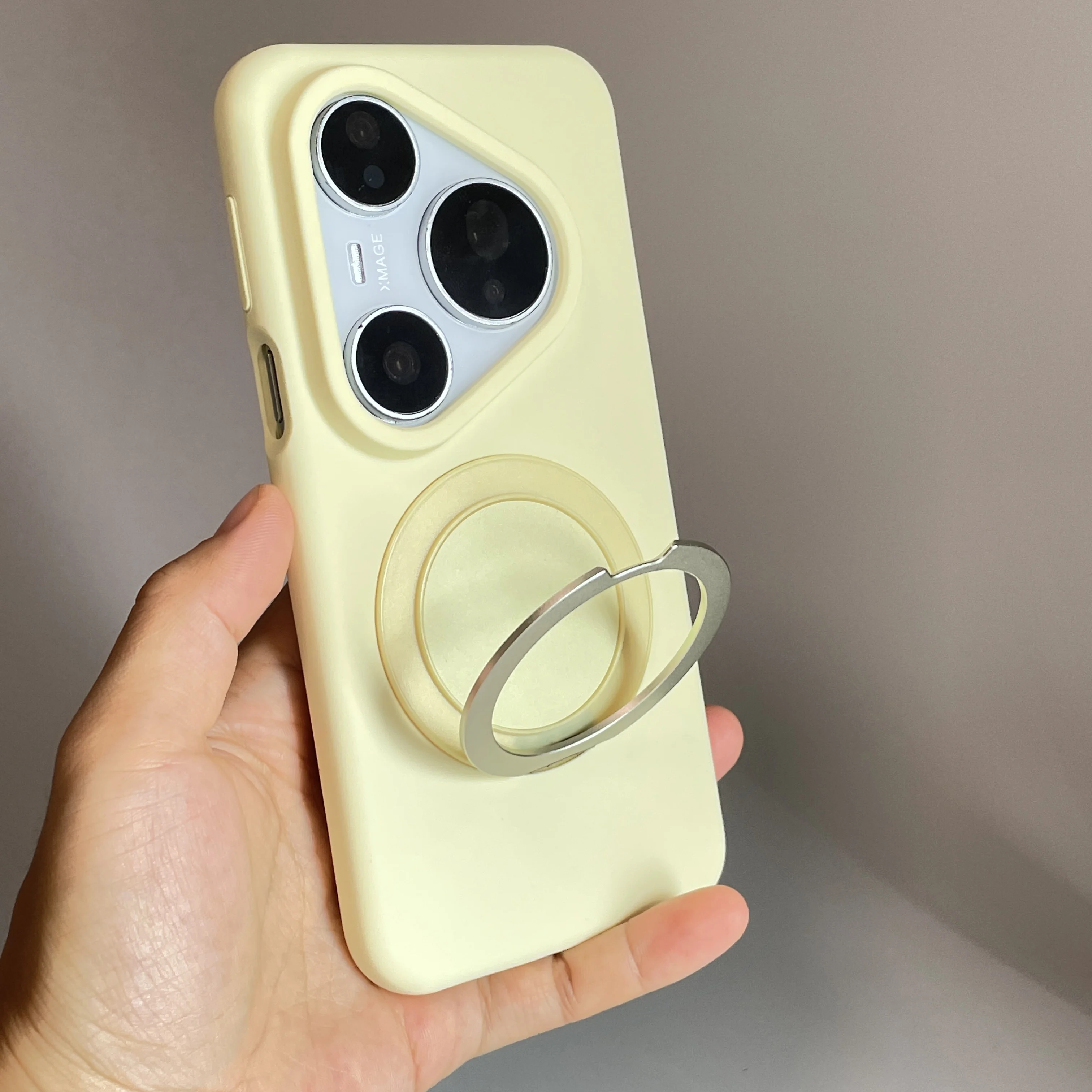 

Liquid Silicone Magnet Rotate Ring Stand Case For Huawei Pura 80 Ultra 80 Pro Plus Wireless Charge Invisible Holder Soft Cover