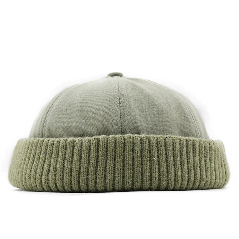 New Winter Docker hat Sailor Cap for men women Brimless Hats Wool Thicken Hip Hop Beanie Skullcap Solid Color Girl Beanie Hat