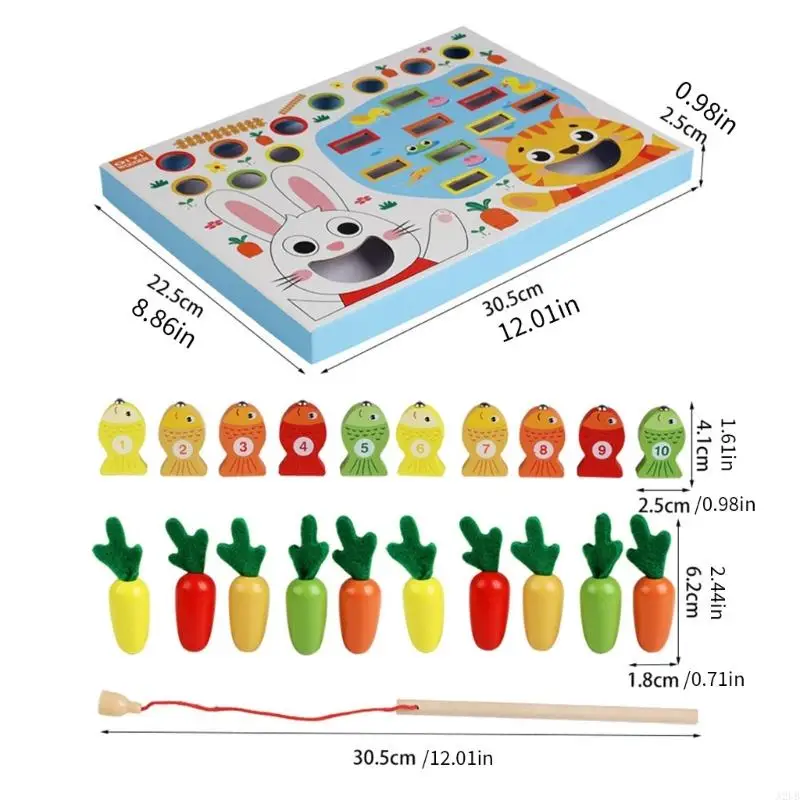 Brinquedo educacional para criança pesca e jogo tração cenoura