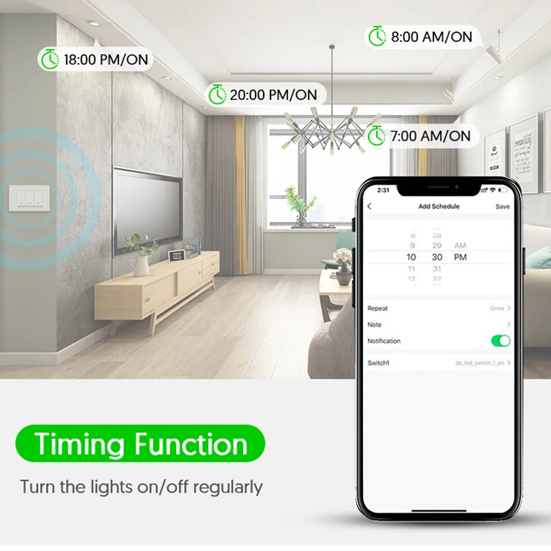 ZigBee Smart Light Switch Push Button Neutral Required Wall Physical Switches Tuya Smart Life App Voice control Alexa Google