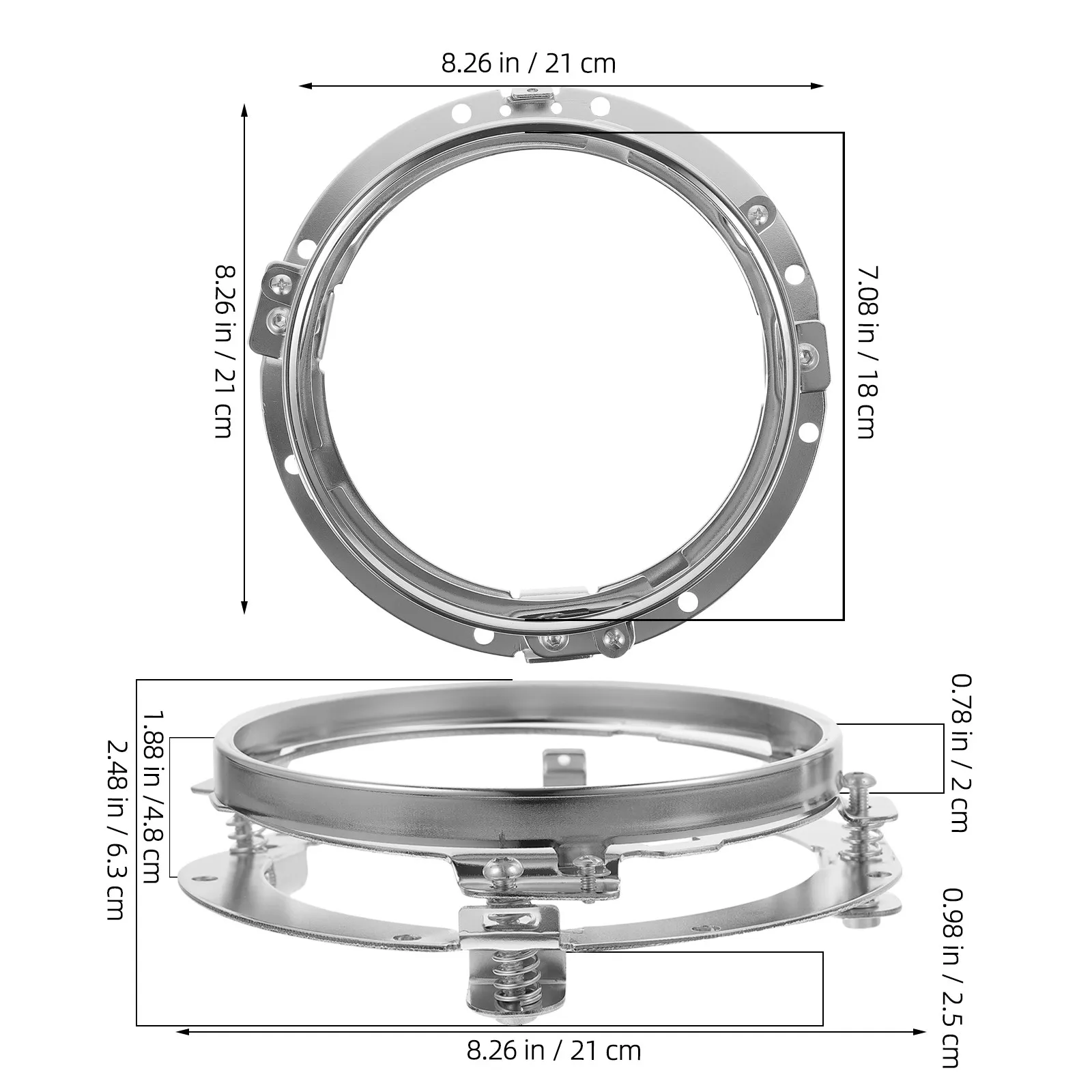 7 Inch Round Motorcycle Headlight Bracket Aluminum Alloy Headlamp Fixture Stable Support for Bike Modification Headlight Rack