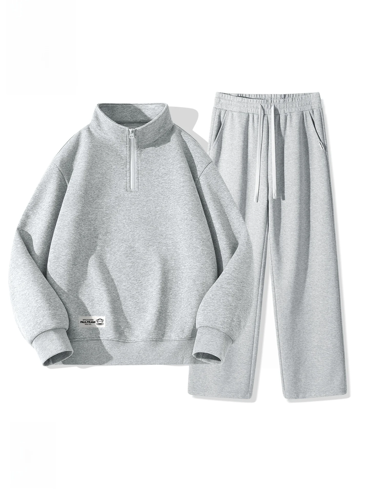 

Спортивный костюм для мужчин: толстовка на молнии и брюки, свободный крой, осенняя коллекция, для подростков, хлопок/полиэстер