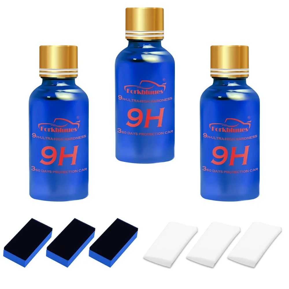 

3PCS 9H Car Liquid Ceramic Coat Super Hydrophobic Glass Coating Set Polysiloxane and Nano materials Ceramics For Cars