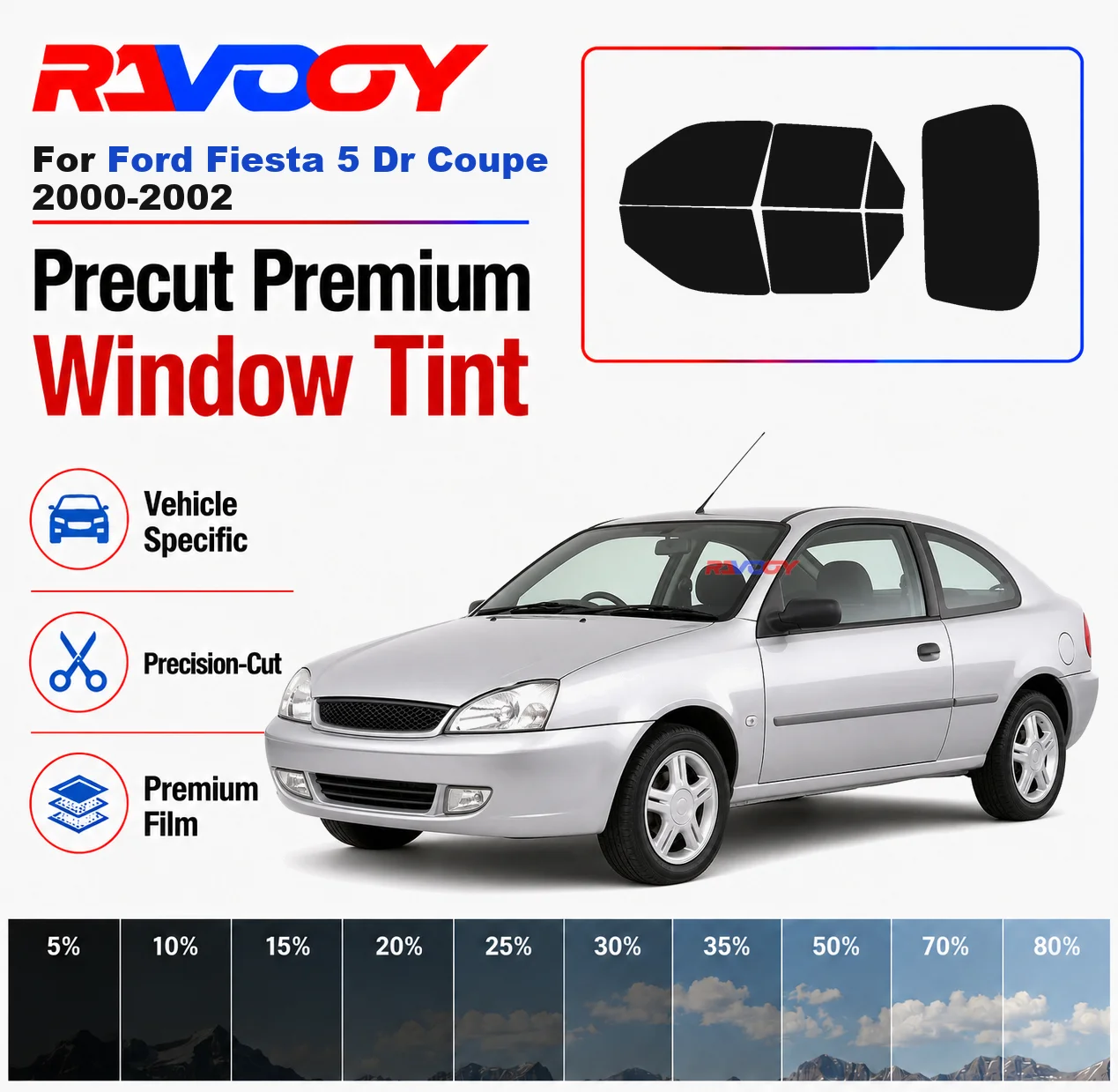 premium-precut-window-tint-kit-front-windows-rear-windows-rear-windshield-for-ford-fiesta-5-dr-coupe-2000-2002-nano-ceramic-film