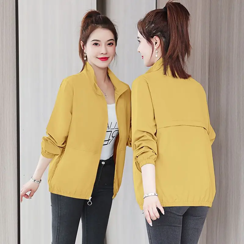 

Lining Short Women's 2026 Spring Autumn New Windbreaker Coat Korean Loose Outerwear Stand Collar Tooling Female Overwear