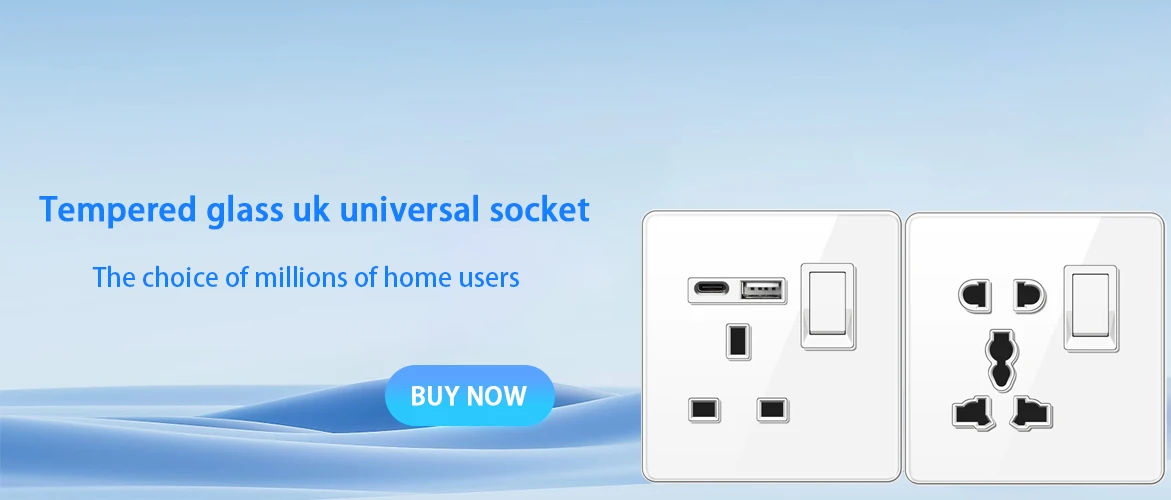 Tempered glass UK wall switch and socket 1
