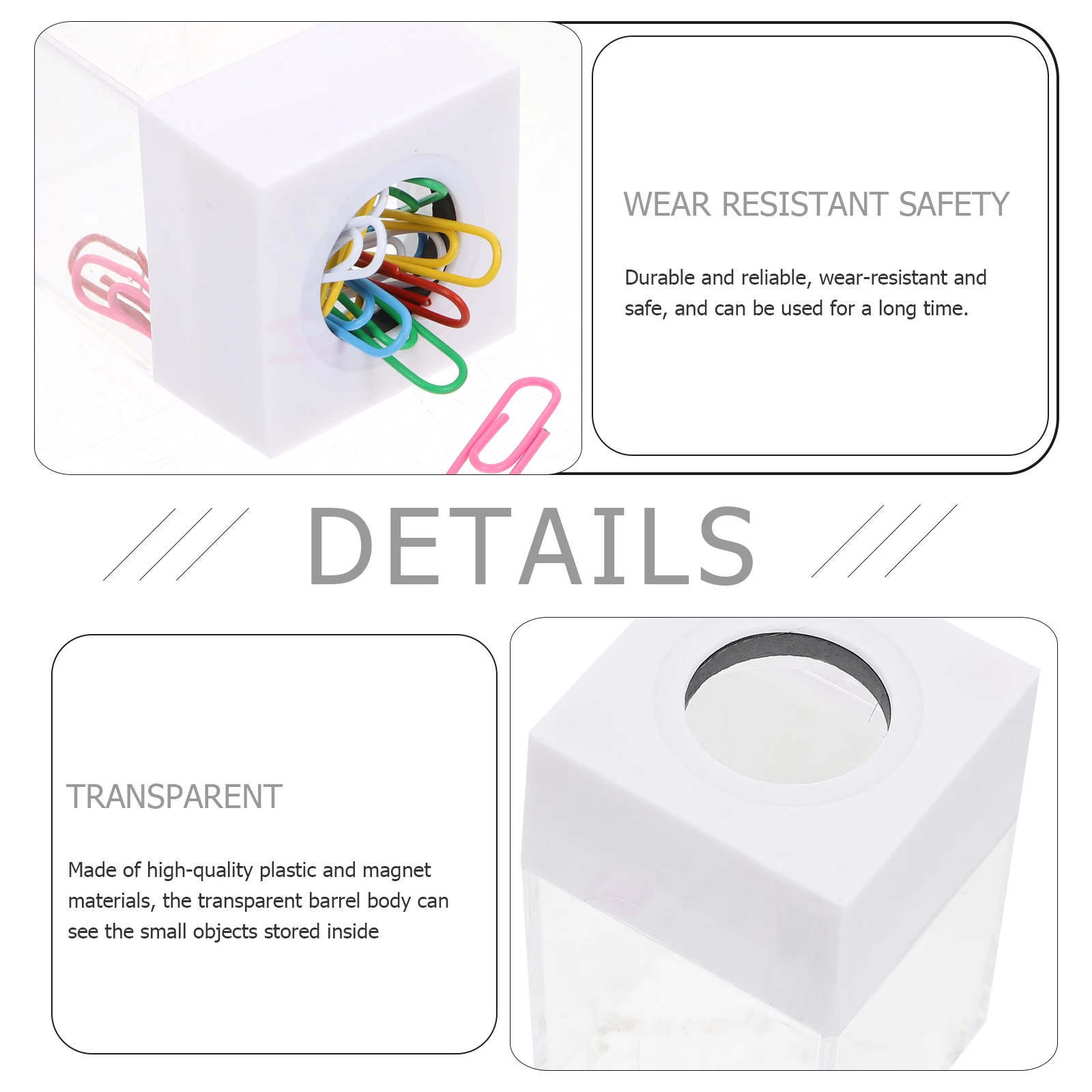 2pcs Storage Buckets Square Macaron Color White Transparent Wear Resistant Material Desk Organizer Paper