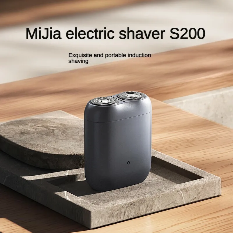 Xiaomi Mijia Electric Shaver S200 Smart Induction Double Ring Curved Surface Detachable Magnetic Shaving Head IPX7 Waterproof