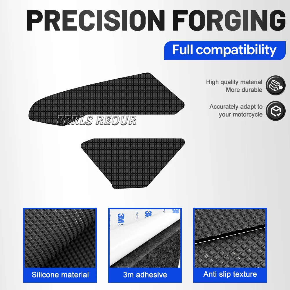 Suitable for Honda CBR1000 RR (2017–2019) motorcycles. Fuel tank decals, anti-slip pads, and tank knee pads made of rubber.